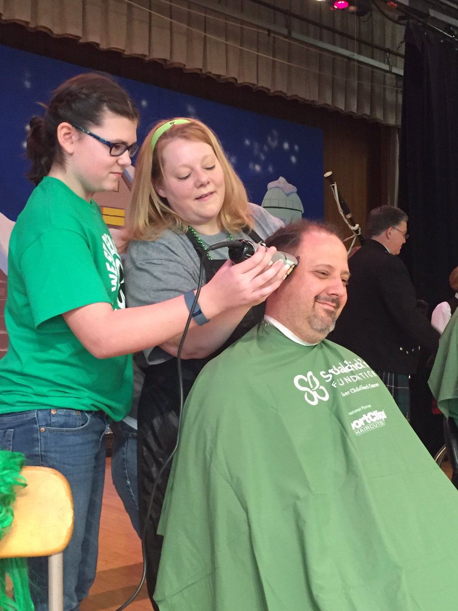 Sdunham72's tweet photo. And the shavings continue #TeamWildcat #GoBald #HOPE @StBaldricks @WestGeneseeCSD https://t.co/mqVgpJC0oB