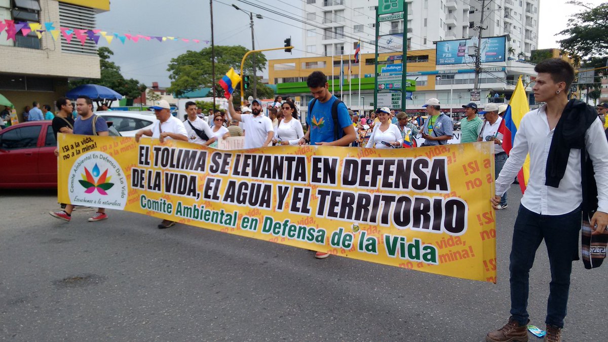 El Tolima en #ParoNacional dice NO a la locomotora minero-energética. #NoALaColosa #Fuera@AGAColombia #AguaParaLaPaz