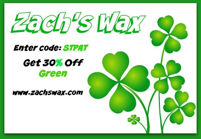 zachswax's tweet photo. Time is running out! #Green Get 30% off at https://t.co/DQeSnAcRtm through March 18th by using the Promo Code: stpat https://t.co/5rbnetEsIf