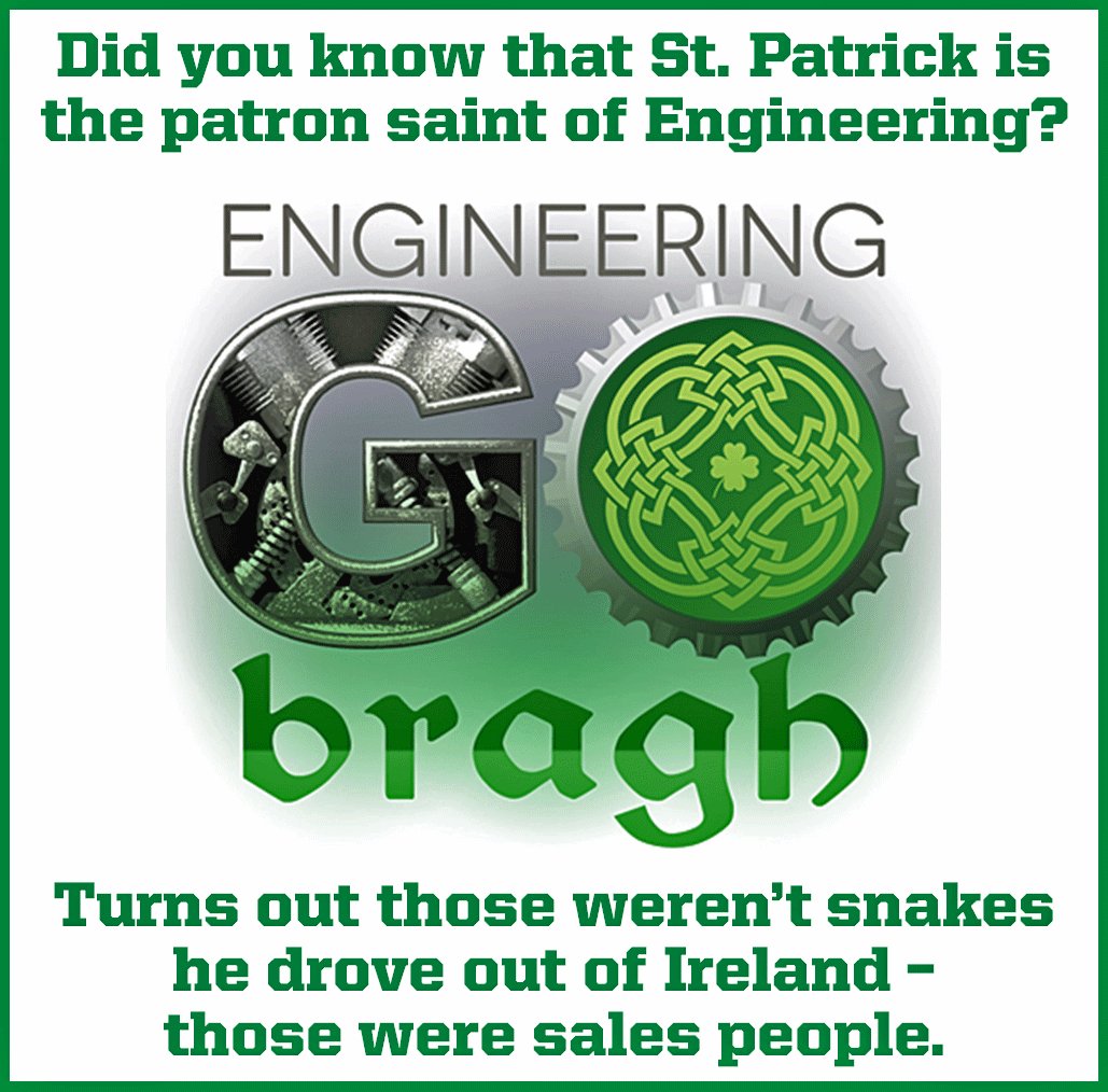 donmcmillan's tweet photo. St Patrick is the patron saint of Engineers. So beer is my holy water! #GreenEngineers #StPatricksDay @RoosterTF https://t.co/sYucx00lhF