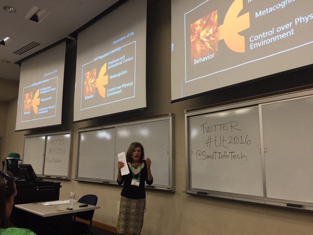 megbrady's tweet photo. @SandTInfoTech #tlt2016 Dr. Linda Nilson speaking on Self Regulated Learning https://t.co/NCBNWZjZAI