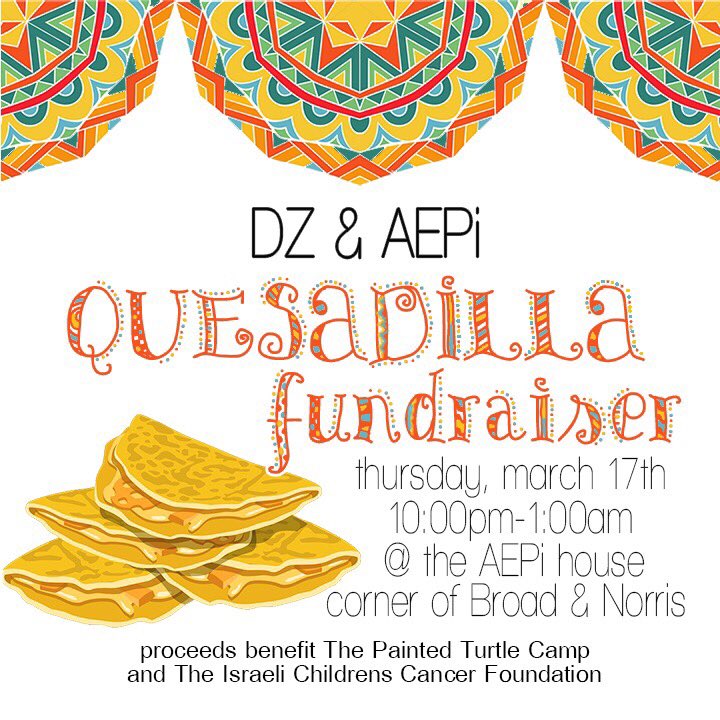 AEPhiTemple's tweet photo. Support the brothers @AEPiTemple and sisters of @TUDeltaZeta tonight at their Quesadilla fundraiser! 😋 https://t.co/nWk1rQqoJ6