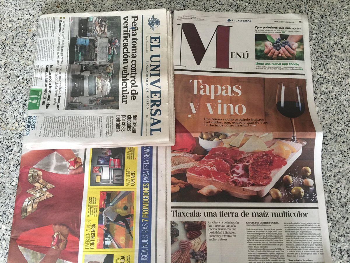 Hoy en @menueluniversal #Tlaxcala #27Marzo #DiaDeLaCocinaTlaxcalteca #Maices