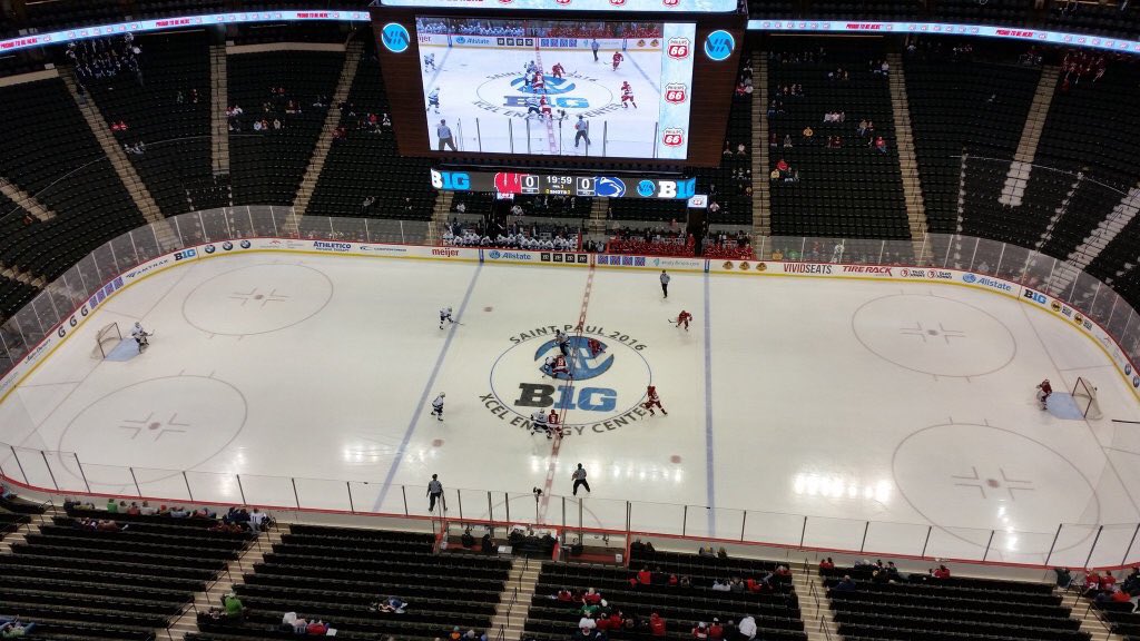 neg_dave's tweet photo. Just look at this sad sight...the start of the #bigtenhockey tournament...😂😂😂😂😂😂😂😂 https://t.co/GrEwnqpxPu