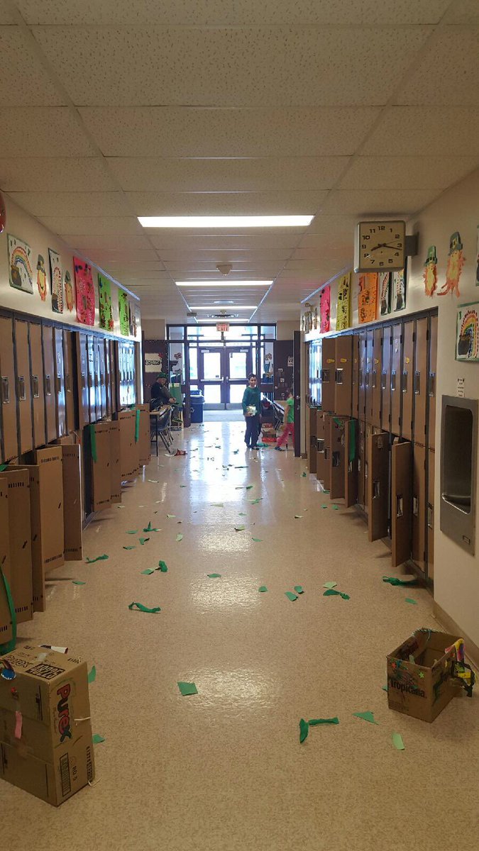 DewberrySchool's tweet photo. Our mischievous leprechaun was back! No luck catching him. #btps28 #StPatricksDay https://t.co/wEOgJ90sQz