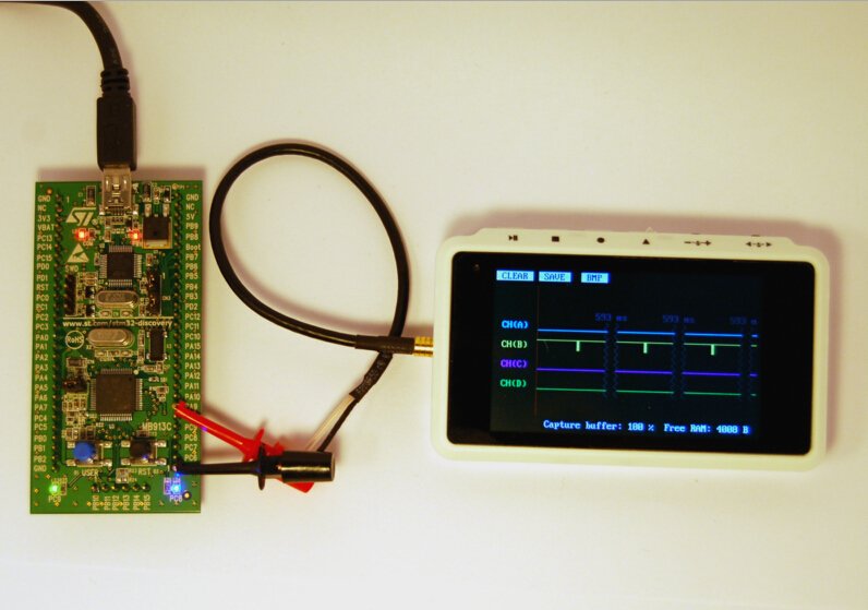 seeedstudio's tweet image. #LogicAnalyzer Application of #DSOQuad for 500KHz sample rate &amp;amp; quick screen update. ow.ly/ZCOPW