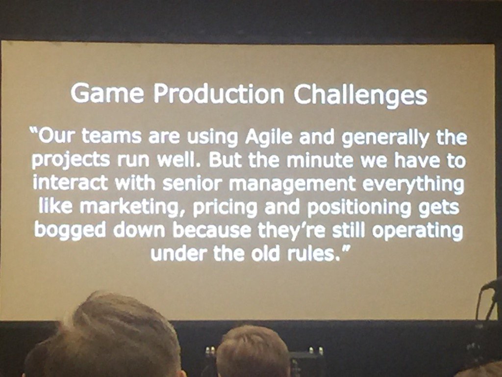 ParulSha's tweet photo. #DonDaglow #gamedev Bringing agile to the whole organization is key #favroapp #GDC16 https://t.co/2r8MlMpvDI