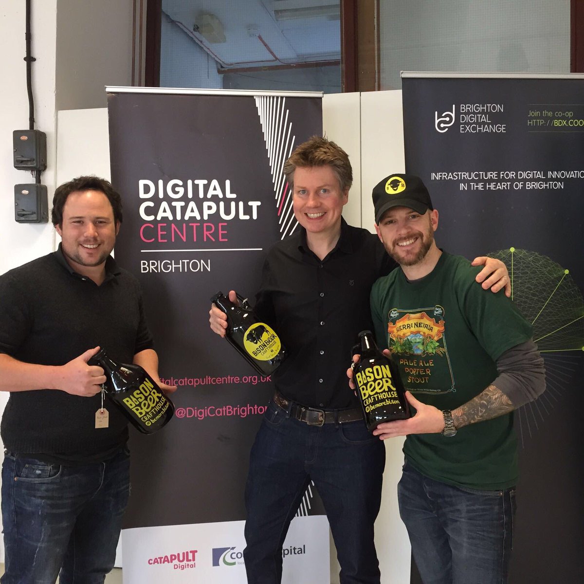 bisonbeer's tweet photo. Nick's stopping off for a #retailpitstop with @goldeneggers at @DigiCatapult @DigitalBrighton https://t.co/V1Nr25PQMv