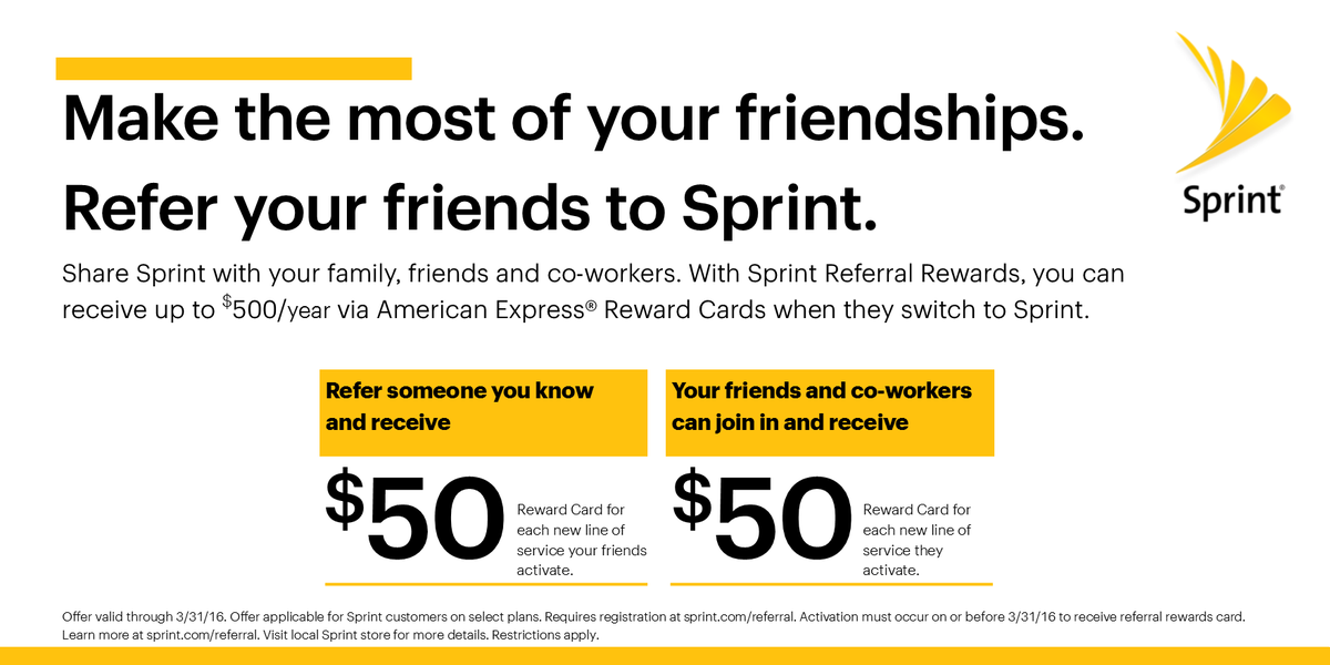 Switch your friends, family and co-workers to @Sprint &amp; receive up to $500/year in Sprint Reward Cards. #Sprint4TX