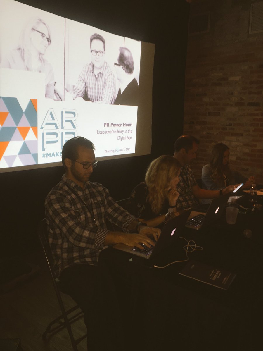 BlairAB's tweet photo. Our wonderful panelists are preppin' for the #NOEW2016 @AR__PR panel on #execvisibility. https://t.co/SiKHyTyNSN