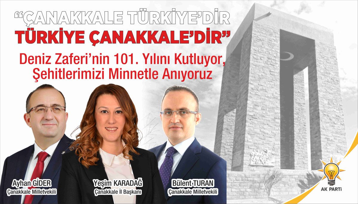 İL Başkanlığımızın 18 Mart Billboard'u Çanakkale'mizin muhtelif yerlerine asıldı.
