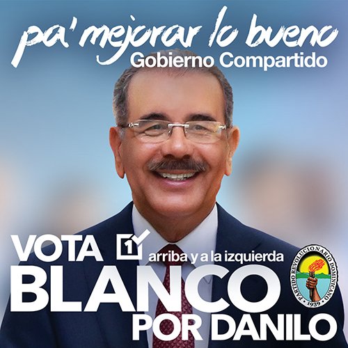 miprd's tweet photo. Pa'mejorar lo bueno #GobiernoCompartido #VotaBlancoporDanilo https://t.co/dokw334dOV