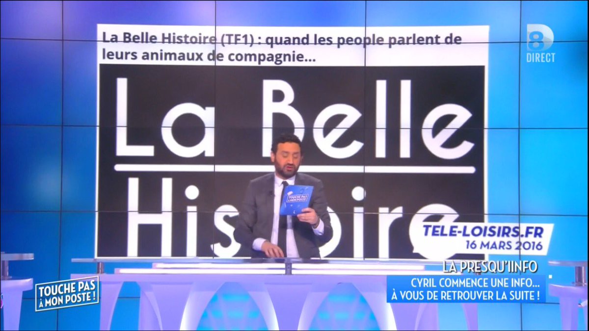 TBT9_W9's tweet photo. Les peoples vont parler de leur animaux de compagnie sur TF1 dans "La Belle Histoire". #TPMP https://t.co/awy9JJwgaz