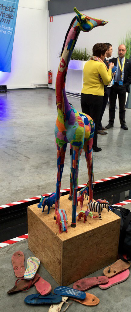 boogaard_rob's tweet photo. Learned about @OceanSole1 at #PolyTalk2016. The Flipflop Recycling Company / art from waste https://t.co/aFJTF5w6aT https://t.co/XIuavlLran