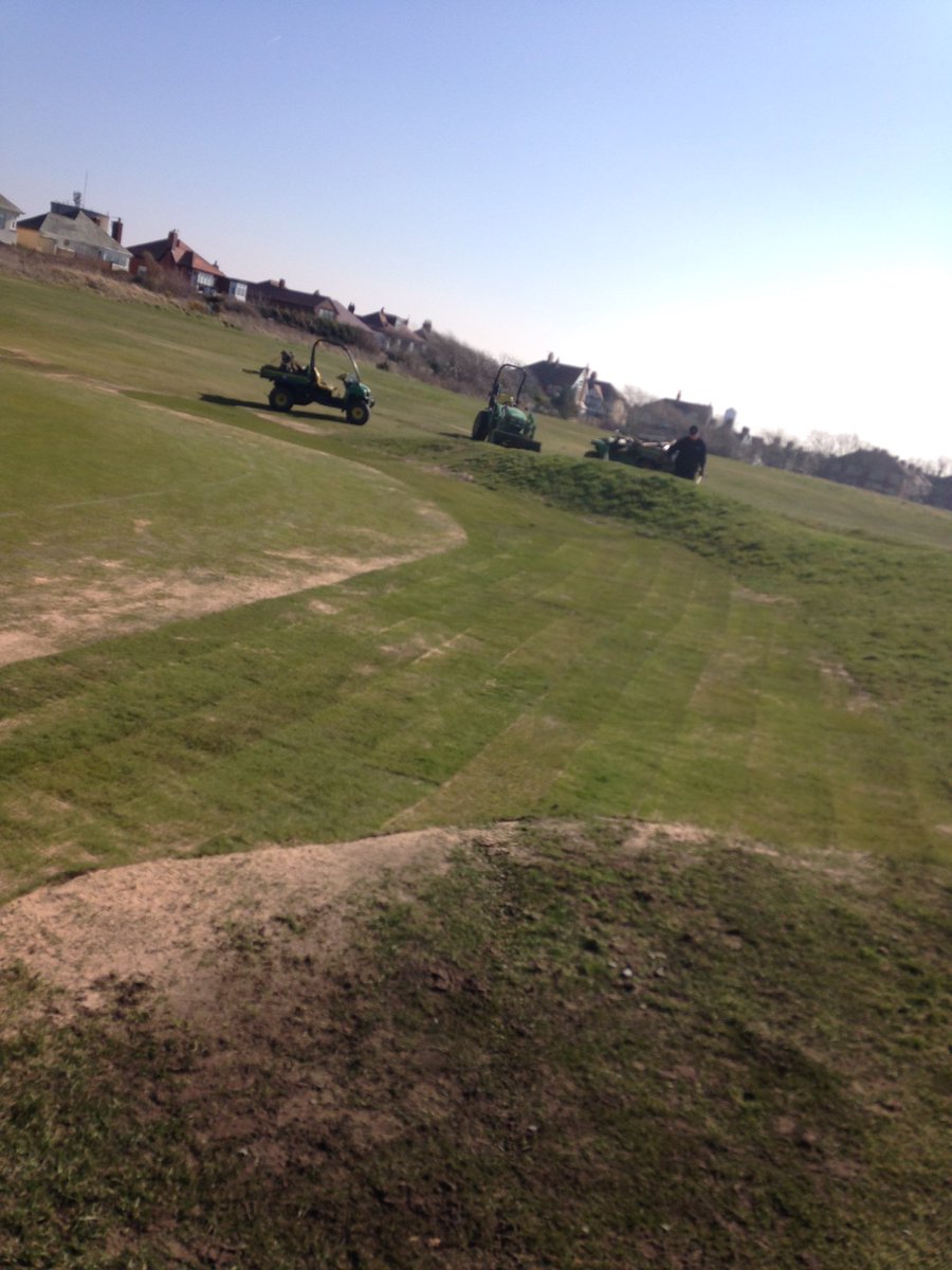 AndyMooreHGK's tweet photo. A solid hard working 6am-6:30pm shift from all the lads today!! 10,2,16,9 all turfed and top dressed👍🏻 https://t.co/e5jtgCrR7d