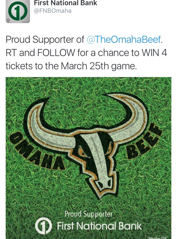 Beef fans go follow and retweet <a href="/FNBOmaha/">DDLovato</a> on for a chance to win a set of 4 tickets to next Friday's home opener!