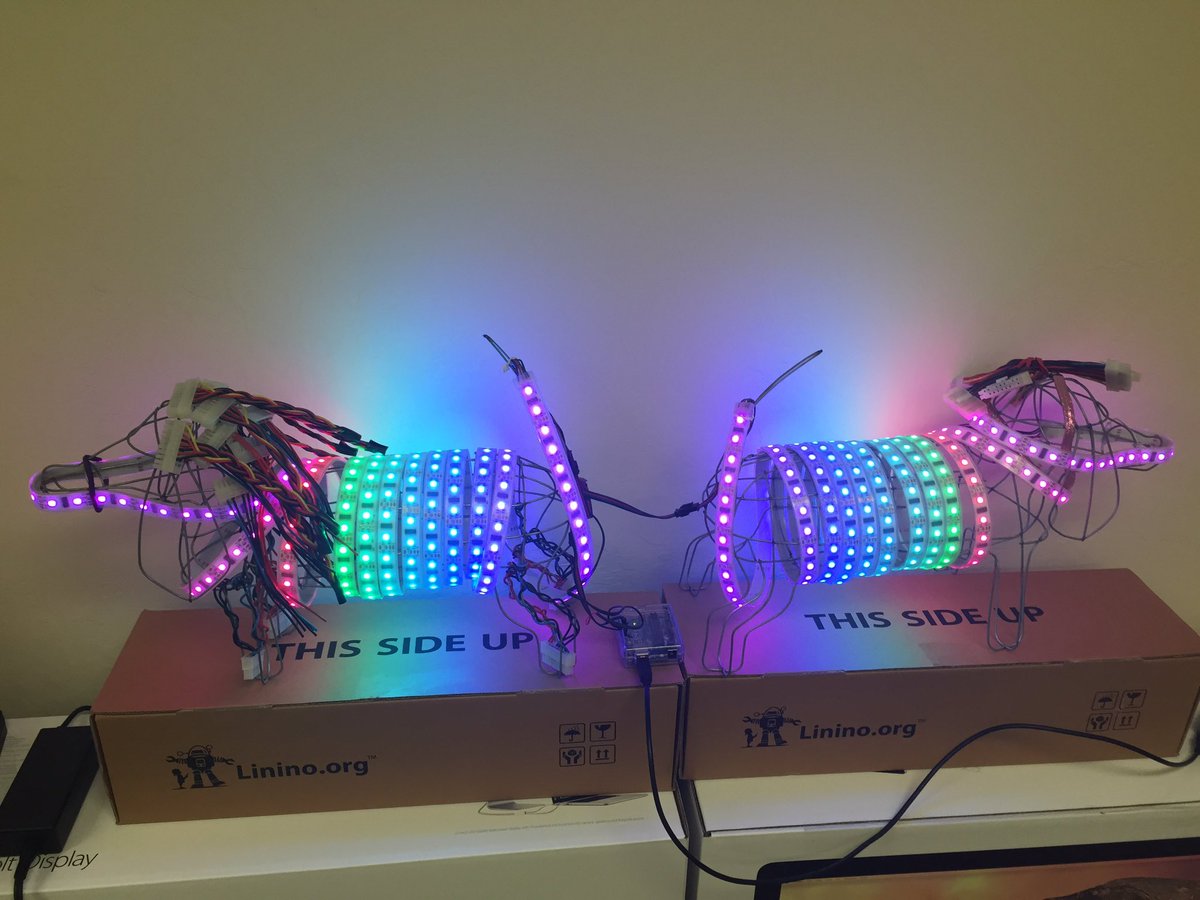 TenayaHurst's tweet image. The Siamese #Arduweenie So #symmetrical & magical, sharing one #ArduinoYun between them. #SiameseArduweenie