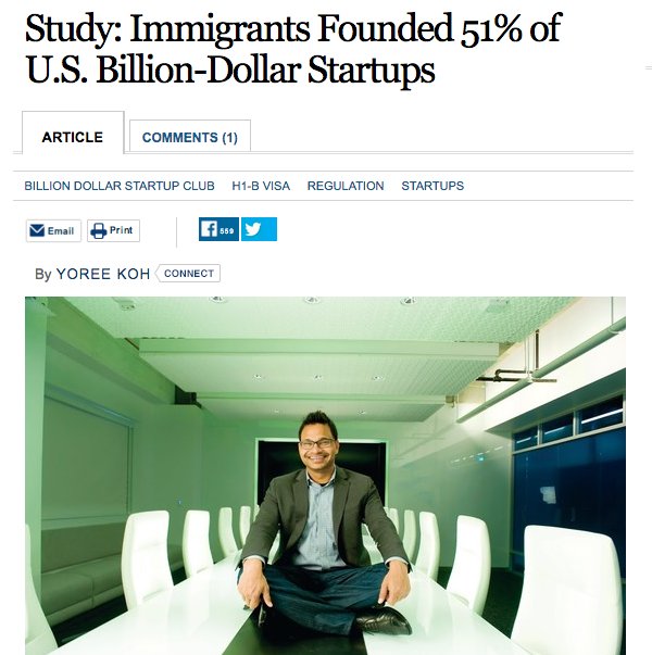 AppDynamics's tweet image. Thank you @yoreekoh for showing off the importance of #immigration to American innovation: on.wsj.com/1nRv58Q