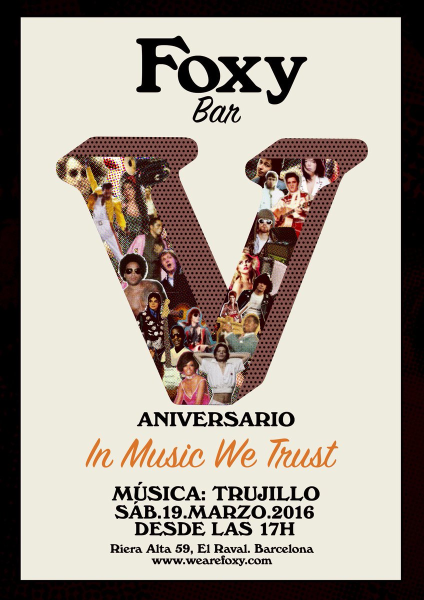 wearefoxy's tweet photo. No se cumplen 5años todos los días. Este sábado de 17a21h te invitamos a disfrutar con @djtrujillo en nuestro #FoxyV https://t.co/mXj5Tr3uM3