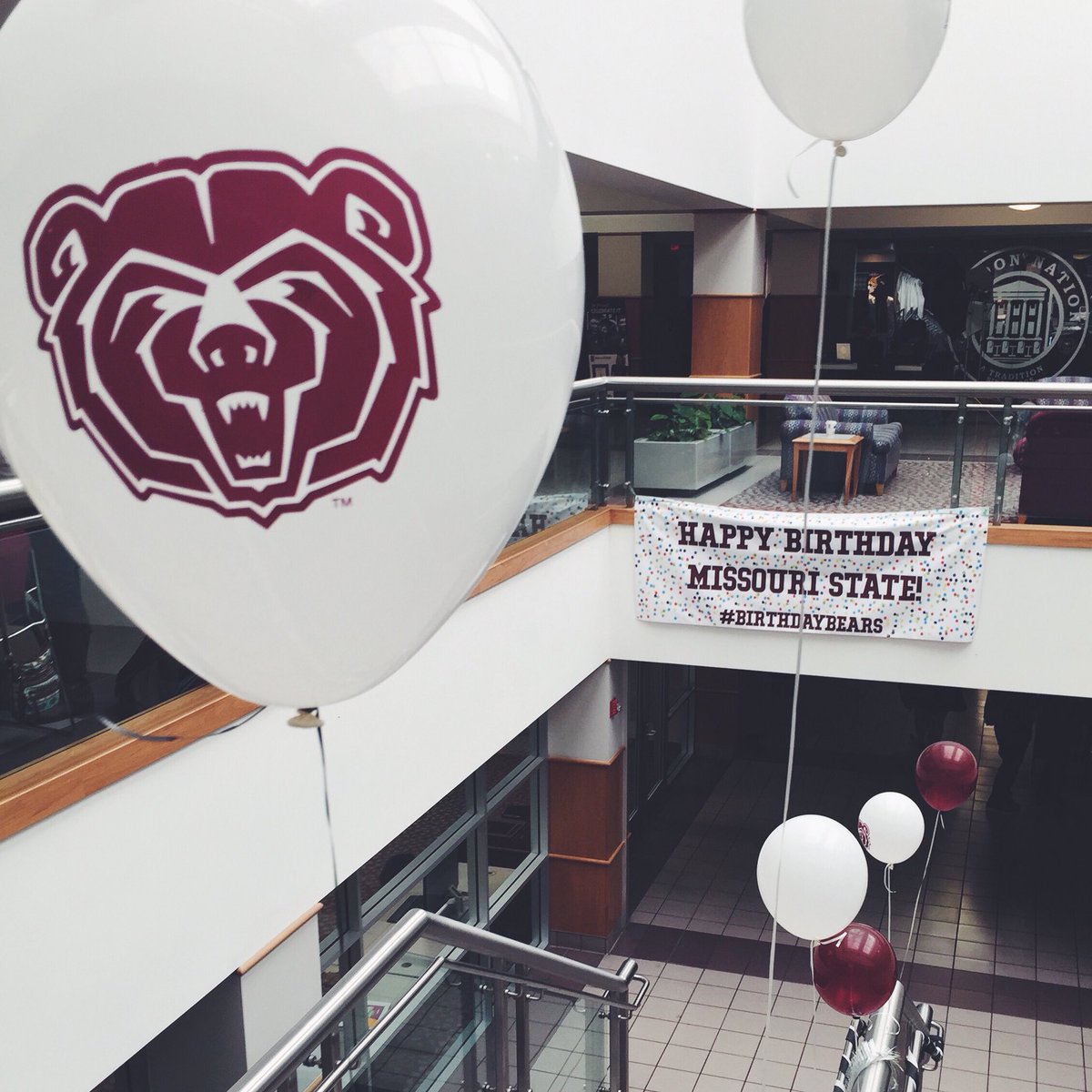 MSUBearVillage's tweet photo. HAPPY BIRTHDAY @MissouriState‼️ Proud to be home to #whereBearslive 🎉🐻🎂 https://t.co/CvcxGDQ3TZ