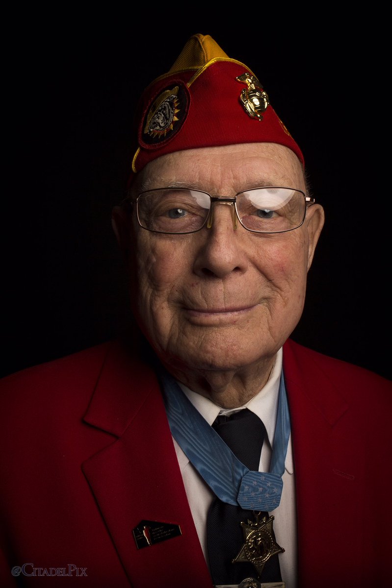 CitadelPix's tweet photo. Up next for the Leadership Symposium: Woody Williams, MoH recipient for valor at Iwo Jima. 

#TheCitadel #DareToLead https://t.co/NWShQMRBws