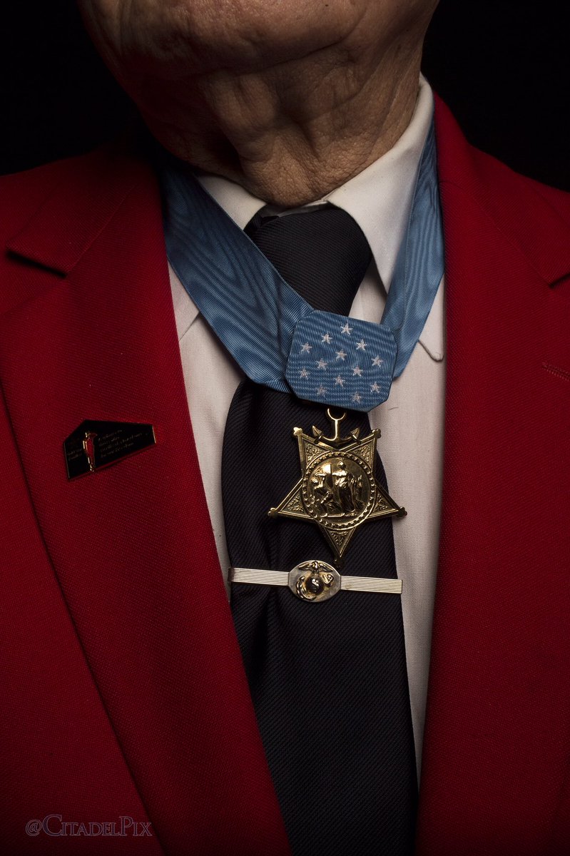 CitadelPix's tweet photo. Up next for the Leadership Symposium: Woody Williams, MoH recipient for valor at Iwo Jima. 

#TheCitadel #DareToLead https://t.co/NWShQMRBws