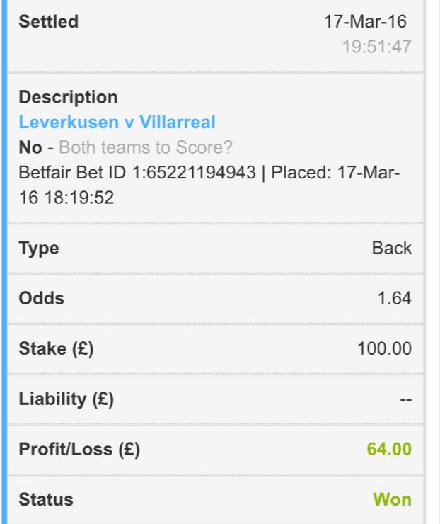 SportsTrader3's tweet photo. Trade 6 Result: Profit £64 🤑🤑 Balance £405 #sporex #bettingtips #betfair https://t.co/DeJmZQe1VI