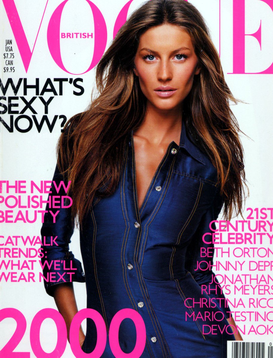 Rihanna is on both US and UK Vogue for same month. Guess who else did that?...<a href="/giseleofficial/">Gisele Bündchen</a> (January 2000)