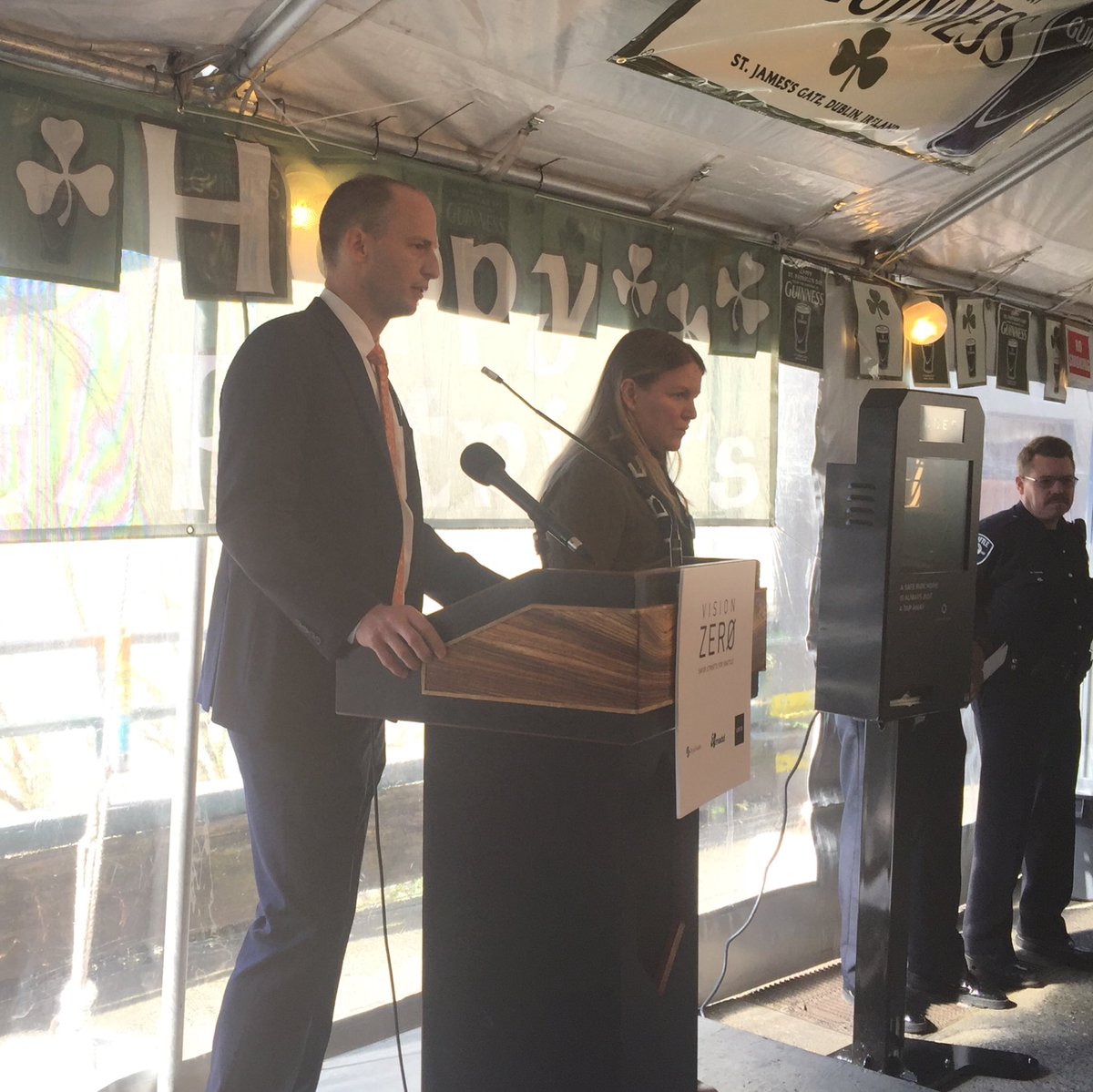 normmseattle's tweet photo. @seattledot SDOT Dir. Scott Kubly w/ Brooke Steger, Uber discuss partnership w/ MADD to prevent DUI. #VisionZeroSea https://t.co/m4J6pNdeys