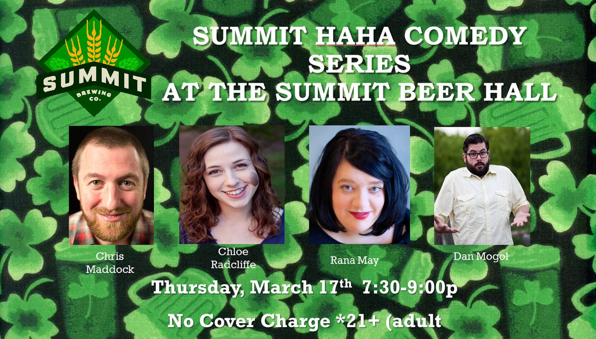 summitbeer's tweet photo. FREE comics Beer Hall tonite #SummitBeerHall #StPatricksDay Party & Pre-Party! Cask Oatmeal Stout! #standupcomedy https://t.co/uqjxSXfc5U