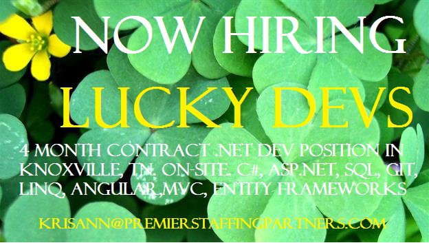 premierTECHjobs's tweet image. #NowHiring #DotNetDevs in #Knoxville for a 4 month #contract #contractors #DevJobs #DotNet #CSharp #Angular #Git #IT