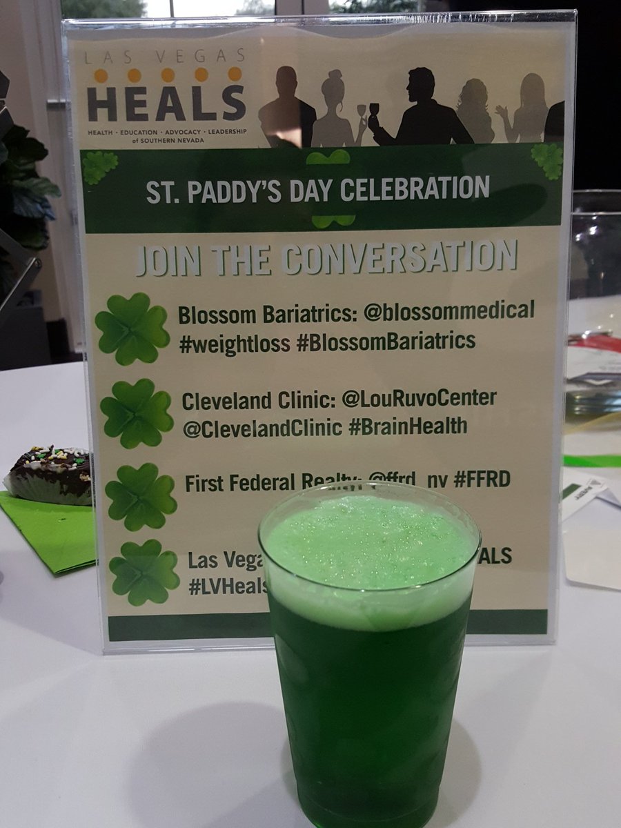 LasVegasHEALS's tweet photo. Had a green beer yet? #LVHeals #BlossomBariatrics #FFRD #BrainHealth https://t.co/WoOTX6NhTo