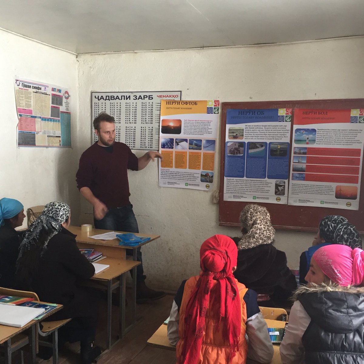 Miina_Vekkeli's tweet photo. Anton from NGO #LittleEarth telling kids about solar energy in #tajikistan as part of @UNDPTJK #undpcrowd https://t.co/o0pMrHokxB
