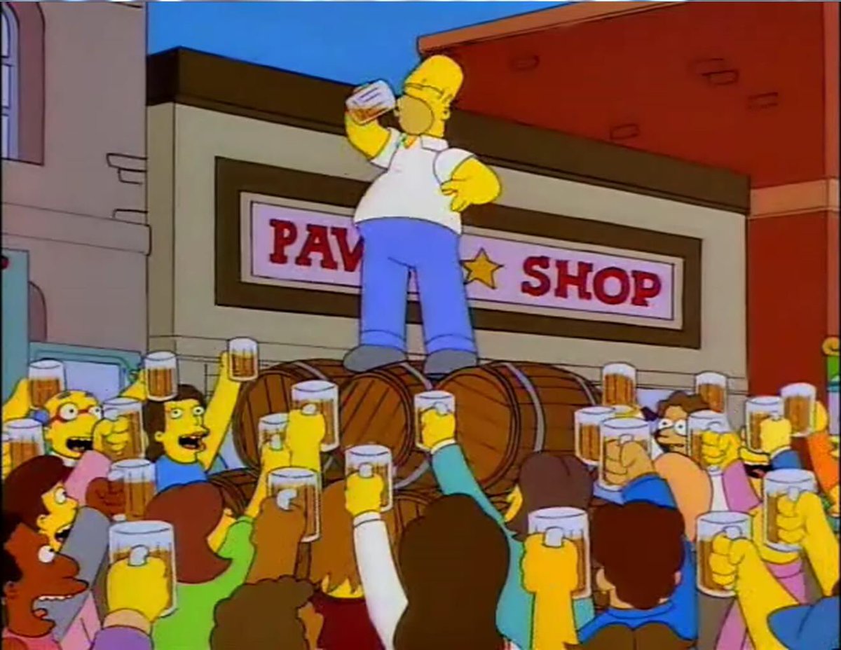 Simpsons_tweets's tweet image. To alcohol! The cause of, and solution to, all of life's problems. #StPatricksDay
