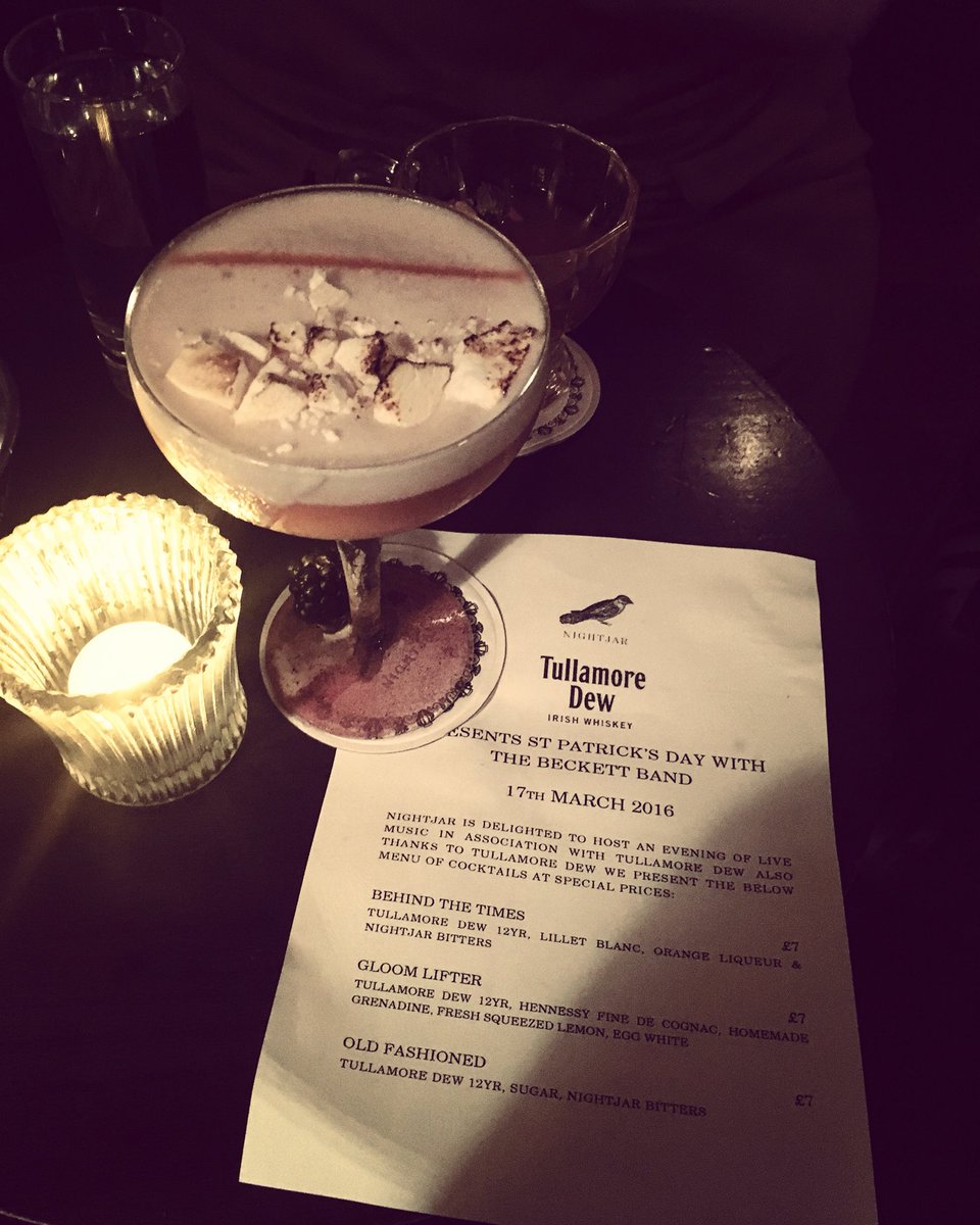 bryonyritchie's tweet photo. Happy St Patrick's day! Glorious cocktails @BarNightjar @TullamoreDEWUK #HappyStPatricksDay #whiskey 🍀🍀🍀 https://t.co/UxRsBzwBSK