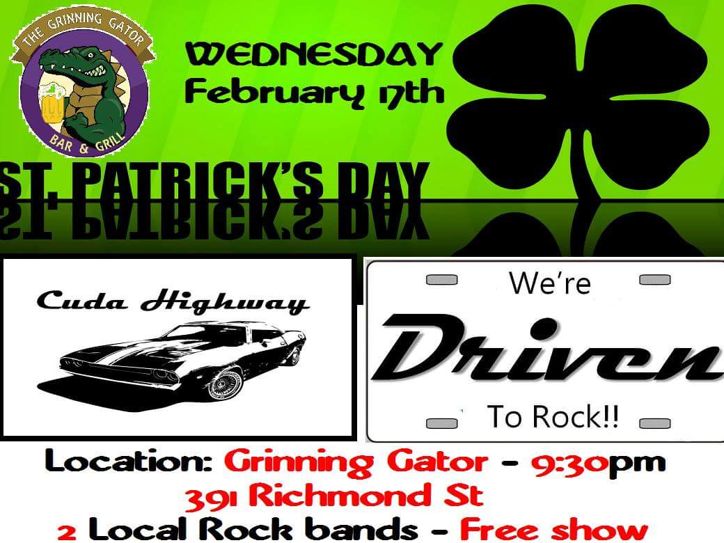 CudaHighway's tweet photo. Cuda Highway #StPatricksDay @GrinningJim @LDNENT @LDNMusicOffice - https://t.co/eKGQ7eVePz #rocknroll #band https://t.co/D6s988DYda