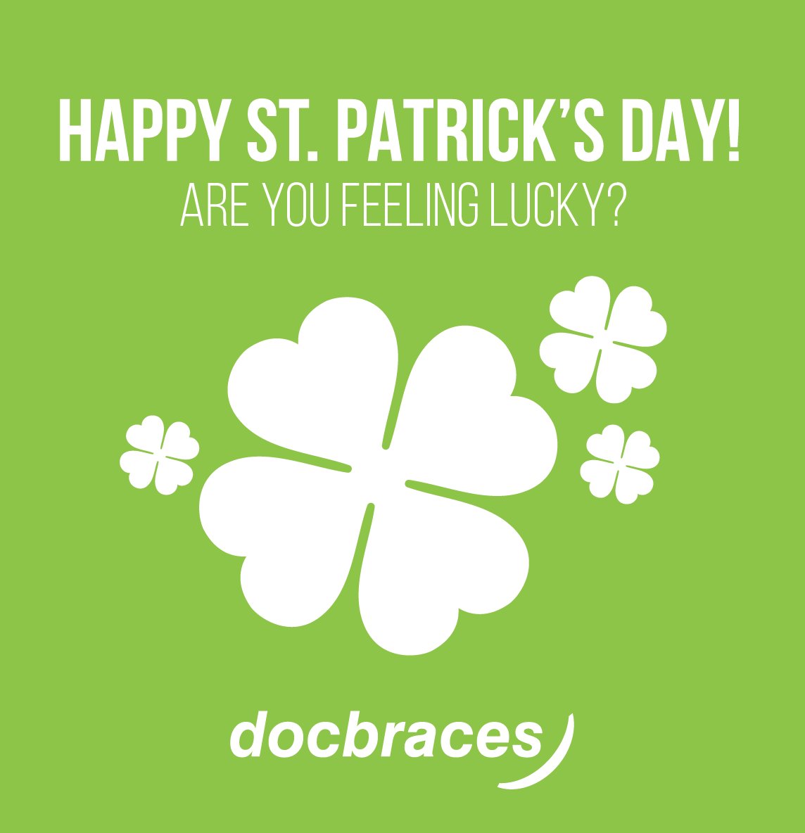 Docbraces's tweet photo. Happy #StPatricksDay from all of us at #Docbraces! Are you feeling lucky? We sure are! ๐ https://t.co/D2nrFSapQO