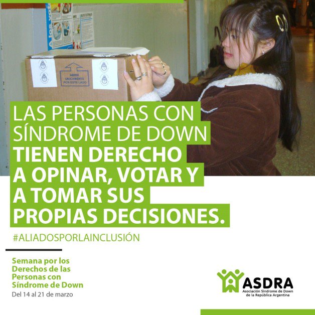 FUNPARM's tweet photo. Todos necesitamos ayuda a veces. Todos tenemos derecho a decidir. Seamos #AliadosPorLaInclusión Vía @SindromeDown https://t.co/5aiwvakIAn