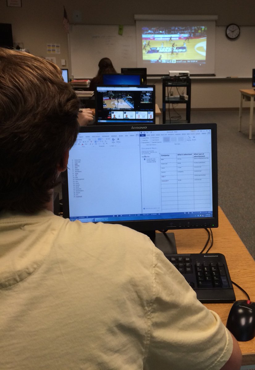 TheMrHayman's tweet photo. Opportunities to learn are everywhere. Students analyzing advertising during March madness! #LearningCanBeFun https://t.co/pcEiHUgTxr