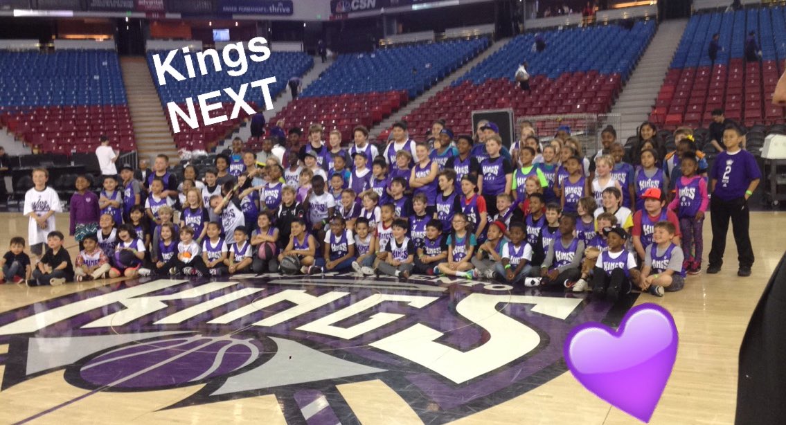 whatshesponsors's tweet photo. The smiles on these young hoopers' faces were priceless. #KingsNEXT 💜🏀 https://t.co/gMJvUEk2hR