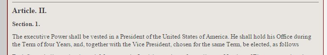 "He shall hold his office for a term of four years." #StrictConstruction