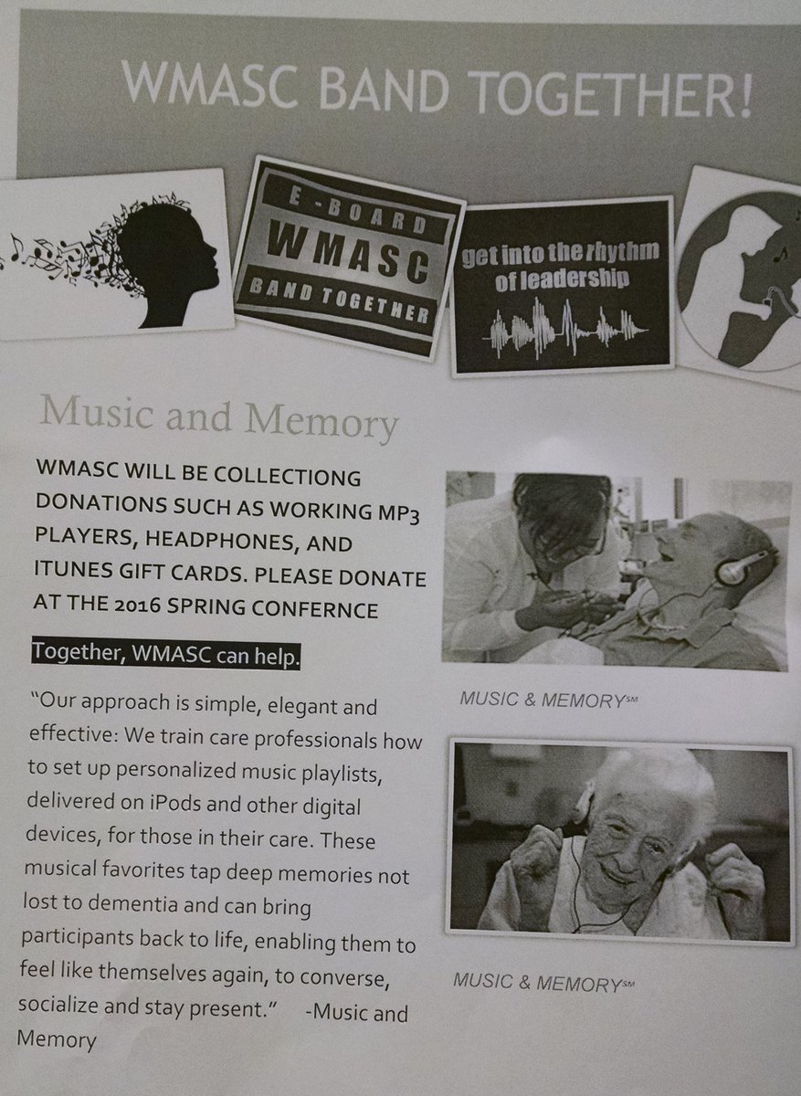 wmasc1's tweet image. Our Spring Conference is April 14 at Turner's Falls High School. Be sure to bring donations for Music and Memory!!🎶