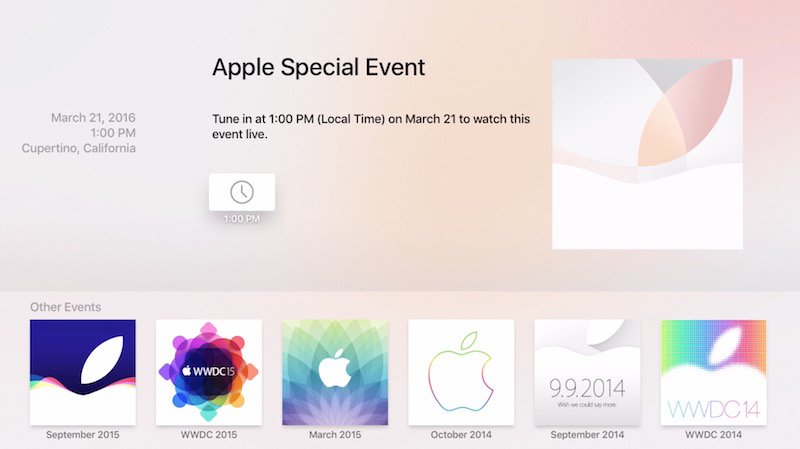 tvOSDesign's tweet image. 'Apple Events' Launches on Apple TV App Store Ahead of Monday's 'Let Us Loop You In' Event buff.ly/1MchDrD