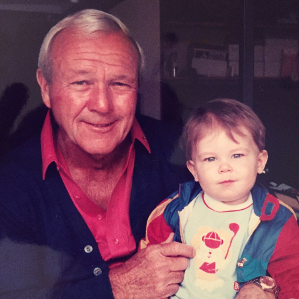Our son Tommy with Arnold 23 yrs ago. Blessed to know the King!!