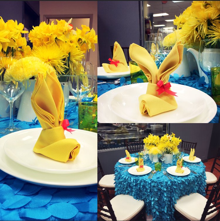 PartyArtDesign's tweet photo. Easter is around the corner and we found a bunny way to fold napkins #eventdecor  #partyartdesign #easter #bunny https://t.co/V42C7WvnaD