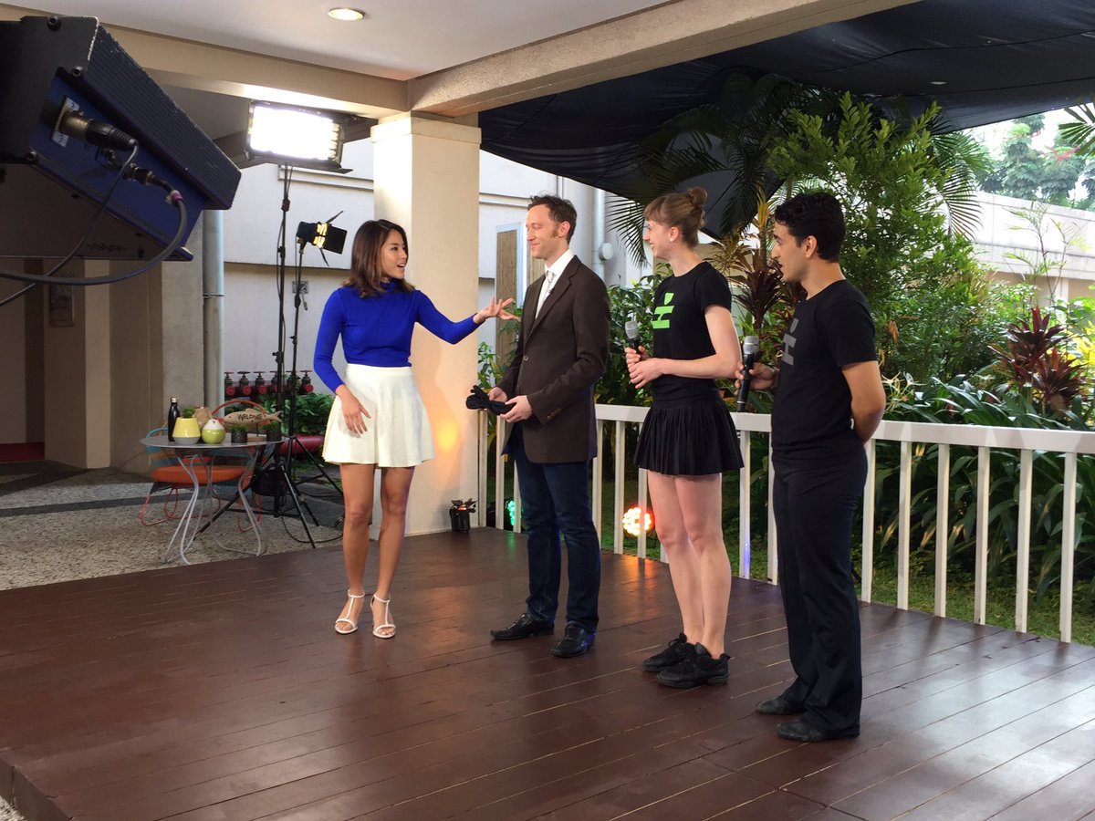 Pongsterrific's tweet photo. @gretchenho of Mornings@ANC interviews Founder John of Dance Heginbotham @dancemotionusa @usembassymanila https://t.co/4hgNI4E8gN