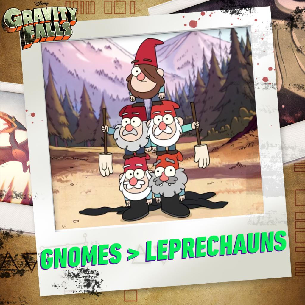 Who needs leprechauns when you have gnomes?! #StPatricksDay #GravityFalls