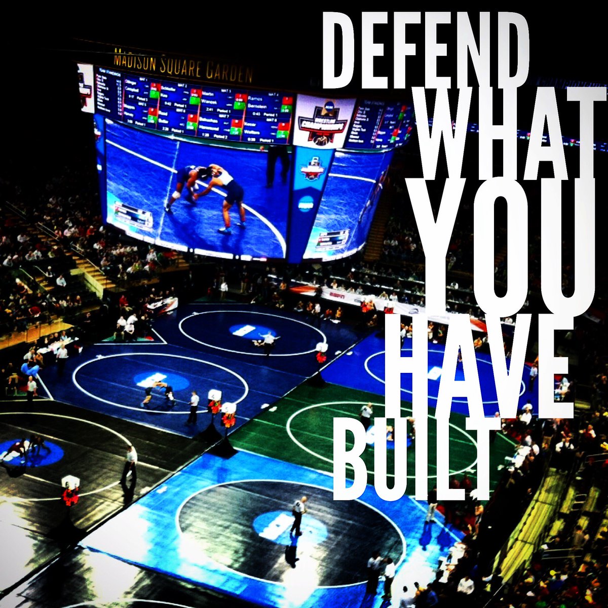 DefenseSoap's tweet image. The NCAA D1 Wrestling Championship brought to you by Defense Soap! #DefendWhatYouHaveBuilt