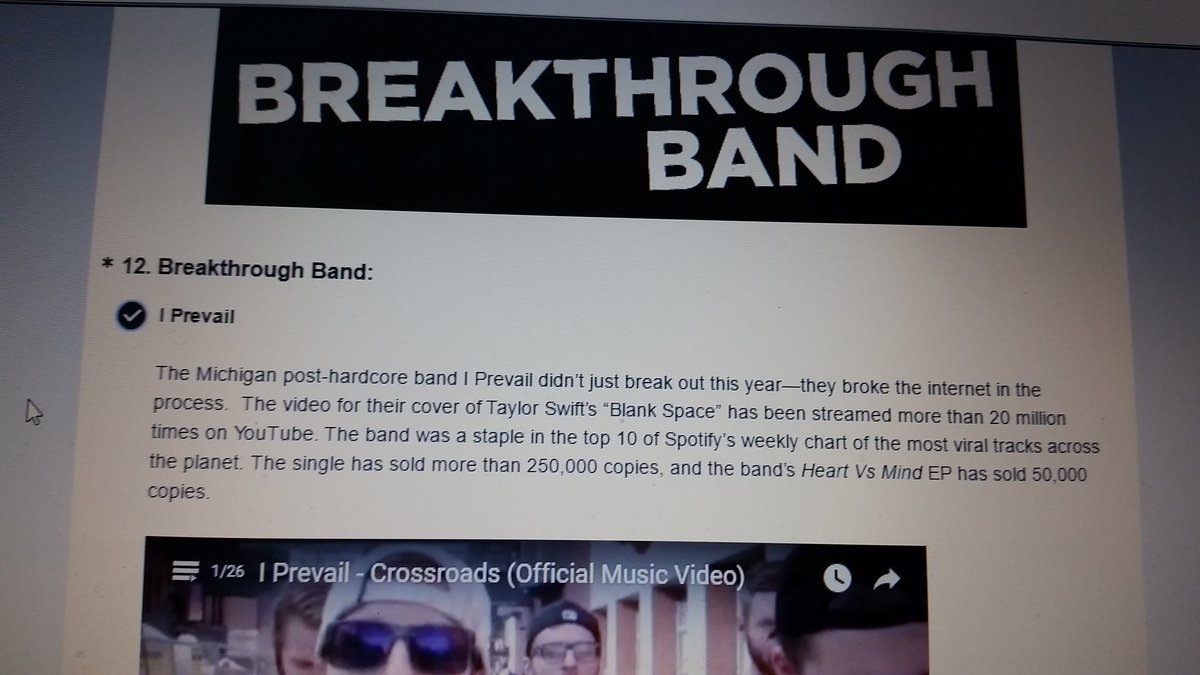 AllisonHade's tweet photo. @AltPress voting @IPrevailBand for #breakthroughband https://t.co/hUaqJrGAL0 https://t.co/S4MT9k1U7Q