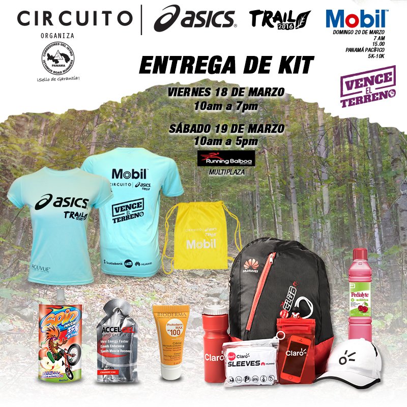 Hoy es el día de retira kit <a href="/circuitoasics/">Circuito Asics</a> #Trail <a href="/panamapacifico/">Panamá Pacífico</a> @ScotiabankPA <a href="/ClaroPanama/">@claropanama</a> <a href="/sportlinepanama/">Sportline America</a>